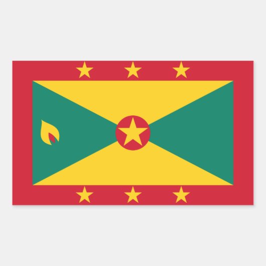 Sticker Rectangulaire Drapeau Grenade/Grenade/Grenade (Devant)