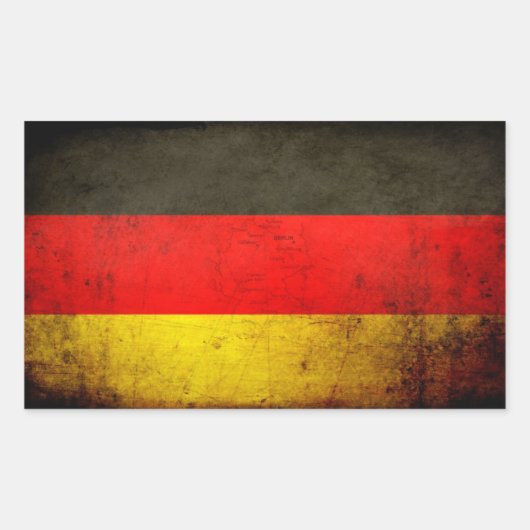 Sticker Rectangulaire Drapeau grunge 1 de l'Allemagne (Devant)