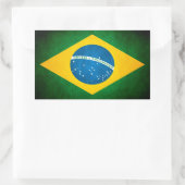 Sticker Rectangulaire Drapeau Grunge Brazil (Sac)