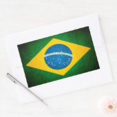Sticker Rectangulaire Drapeau Grunge Brazil (Enveloppe)