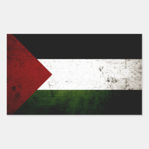 Sticker Rectangulaire Drapeau grunge noir de la Palestine