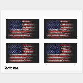 Sticker Rectangulaire Drapeau Grunge U.S.A (Feuille)