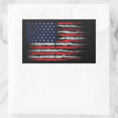 Sticker Rectangulaire Drapeau Grunge U.S.A (Sac)
