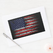 Sticker Rectangulaire Drapeau Grunge U.S.A (Enveloppe)