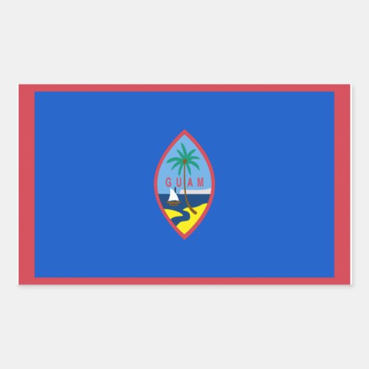 Sticker Rectangulaire Drapeau Guam (Devant)