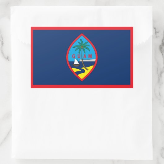 Sticker Rectangulaire Drapeau Guam (Sac)