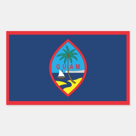 Sticker Rectangulaire Drapeau Guam (Devant)