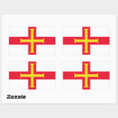 Sticker Rectangulaire Drapeau Guernesey (Feuille)