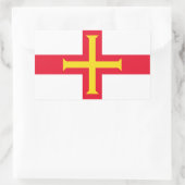 Sticker Rectangulaire Drapeau Guernesey (Sac)