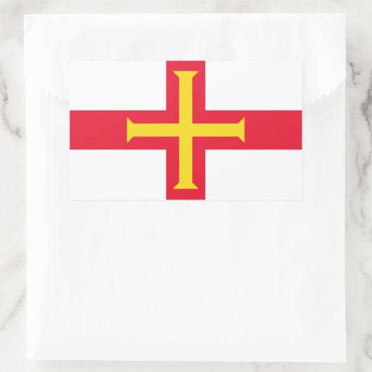 Sticker Rectangulaire Drapeau Guernesey (Sac)