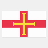 Sticker Rectangulaire Drapeau Guernesey (Devant)