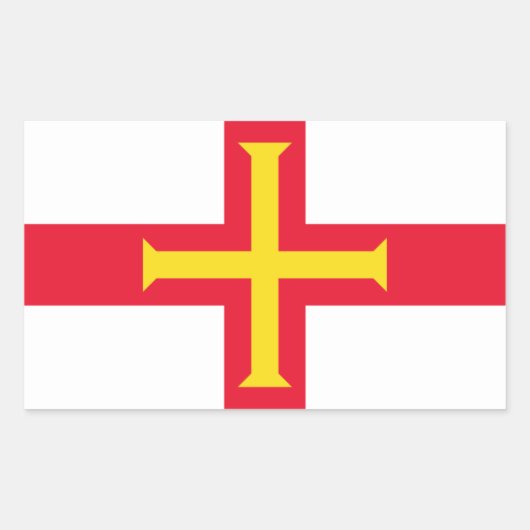 Sticker Rectangulaire Drapeau Guernesey (Devant)