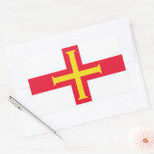 Sticker Rectangulaire Drapeau Guernesey (Enveloppe)