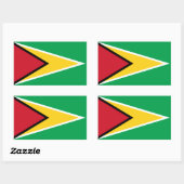 Sticker Rectangulaire Drapeau Guyana (Feuille)