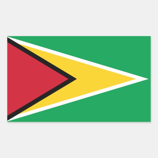 Sticker Rectangulaire Drapeau Guyana (Devant)
