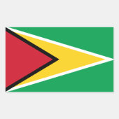 Sticker Rectangulaire Drapeau guyanais, Drapeau guyanais (Devant)