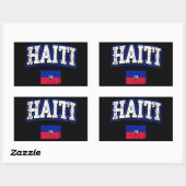 Sticker Rectangulaire Drapeau Haïti (Feuille)