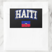 Sticker Rectangulaire Drapeau Haïti (Sac)