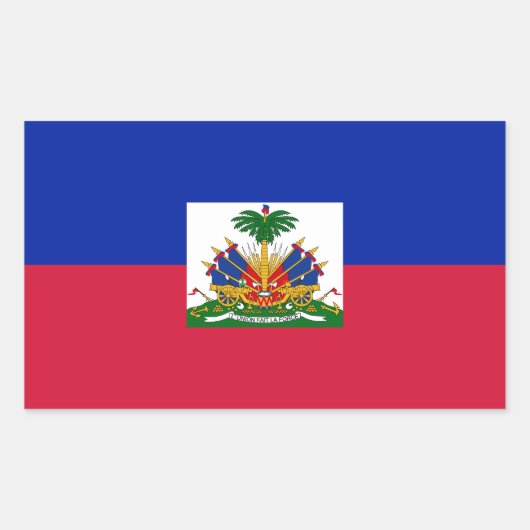 Sticker Rectangulaire Drapeau Haïti (Devant)