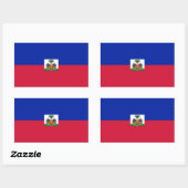 Sticker Rectangulaire Drapeau Haïti/Haïti (Feuille)
