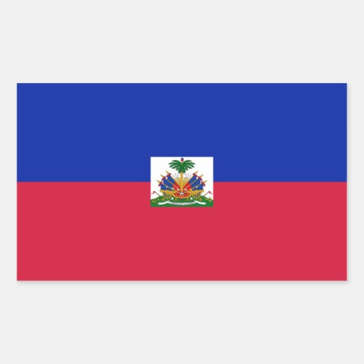 Sticker Rectangulaire Drapeau Haïti/Haïti (Devant)