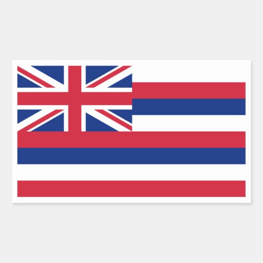 Sticker Rectangulaire Drapeau hawaïen, Drapeau d'Hawaï (Devant)