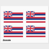 Sticker Rectangulaire Drapeau Hawaii/Hawaiian State Flag, États-Unis (Feuille)