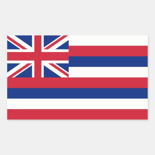 Sticker Rectangulaire Drapeau Hawaii/Hawaiian State Flag, États-Unis (Devant)