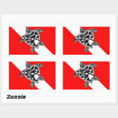 Sticker Rectangulaire Drapeau Hawaii Turtle Dive (Feuille)