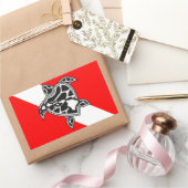 Sticker Rectangulaire Drapeau Hawaii Turtle Dive (Cadeaux)