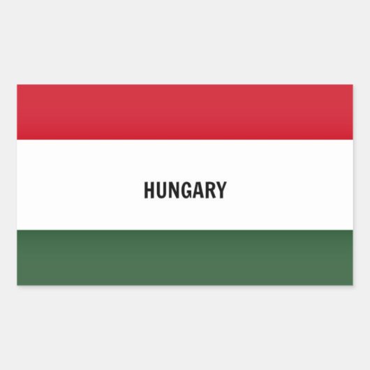 Sticker Rectangulaire Drapeau Hongrie (Devant)