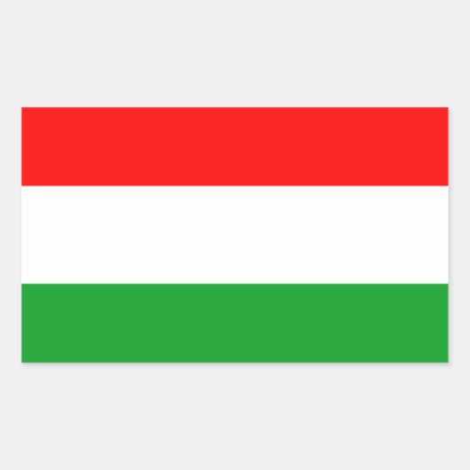 Sticker Rectangulaire Drapeau Hongrie (Devant)