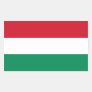 Sticker Rectangulaire Drapeau Hongrie/Hongrie