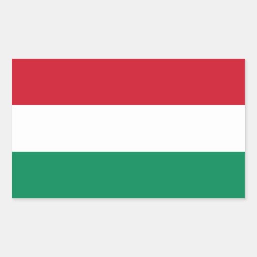 Sticker Rectangulaire Drapeau Hongrie/Hongrie (Devant)
