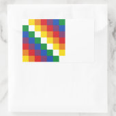 Sticker Rectangulaire Drapeau Huipala/Wipala. Qulla Suyu, une andine. Bo (Sac)