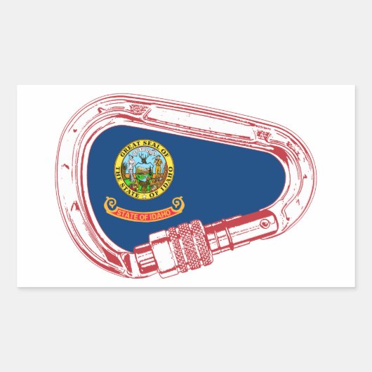 Sticker Rectangulaire Drapeau Idaho Escalade carabiner (Devant)