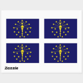Sticker Rectangulaire Drapeau Indiana (Feuille)