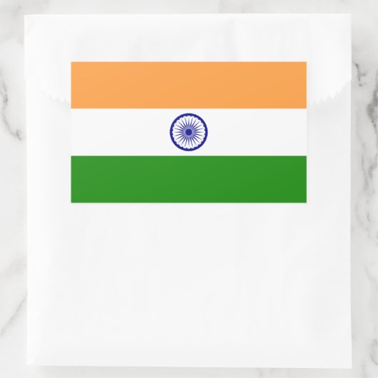 Sticker Rectangulaire Drapeau indien (Sac)