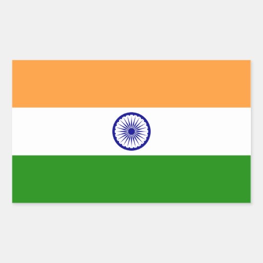 Sticker Rectangulaire Drapeau indien (Devant)