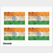 Sticker Rectangulaire Drapeau indien robuste (Feuille)