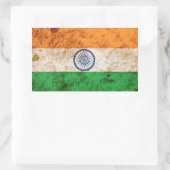 Sticker Rectangulaire Drapeau indien robuste (Sac)
