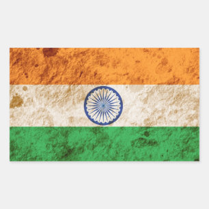Sticker Rectangulaire Drapeau indien robuste