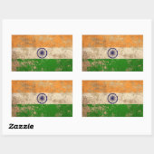 Sticker Rectangulaire Drapeau indien Vintage d'âge sévère (Feuille)