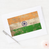 Sticker Rectangulaire Drapeau indien Vintage d'âge sévère (Enveloppe)