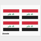 Sticker Rectangulaire Drapeau Irak/Irak. Irak (Feuille)