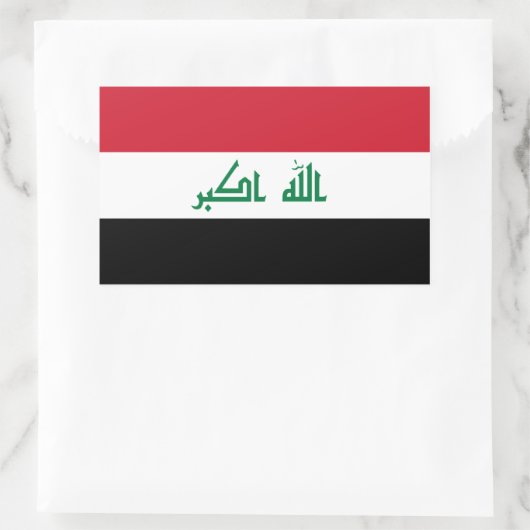 Sticker Rectangulaire Drapeau Irak/Irak. Irak (Sac)