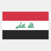 Sticker Rectangulaire Drapeau Irak/Irak. Irak (Devant)