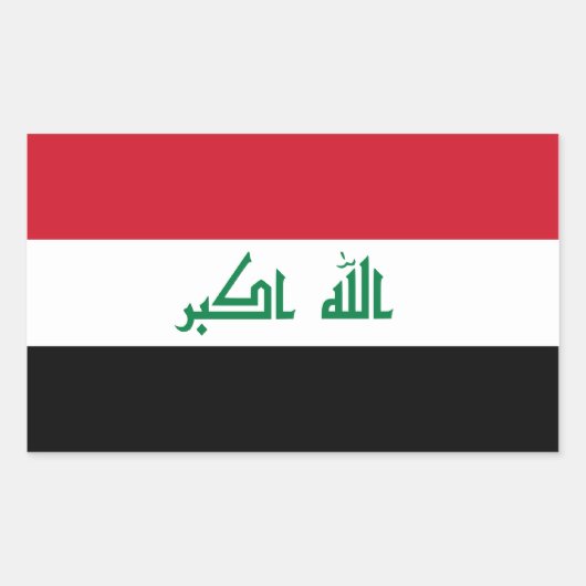 Sticker Rectangulaire Drapeau Irak/Irak. Irak (Devant)