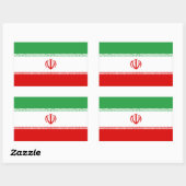 Sticker Rectangulaire Drapeau Iran (Feuille)