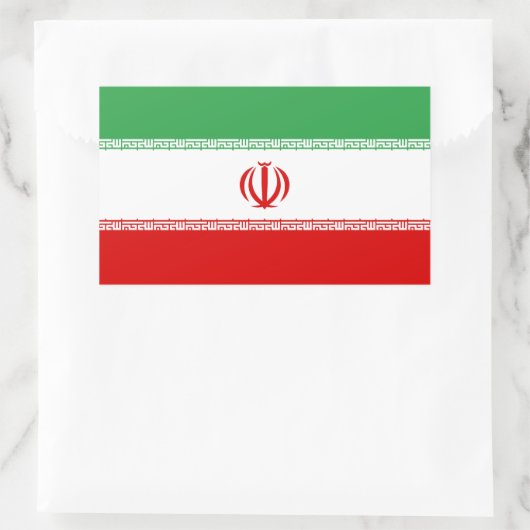 Sticker Rectangulaire Drapeau Iran (Sac)
